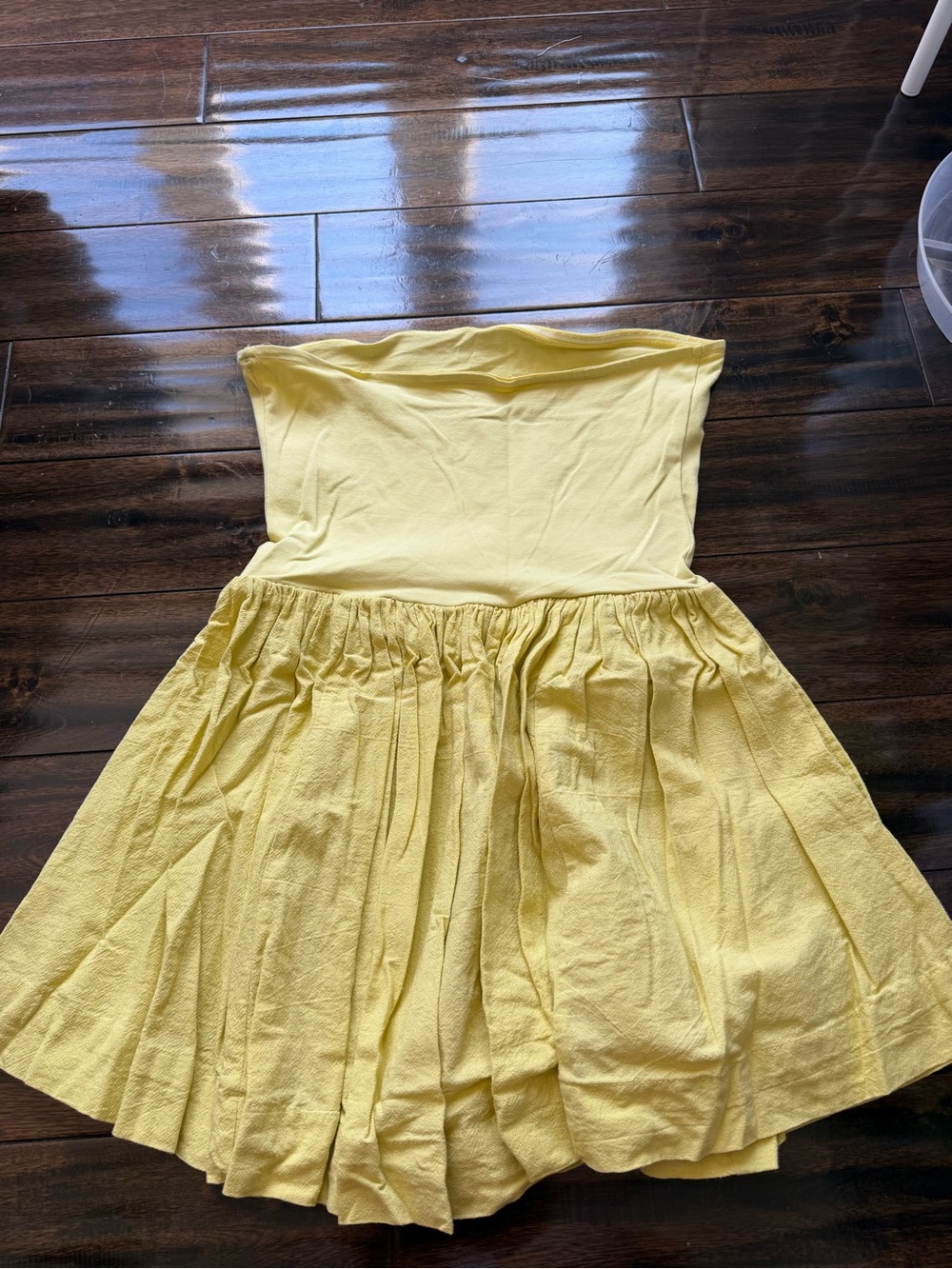 Free People Onda Drop-Waist Yellow Tube Mini Dress - Picture 3 of 8